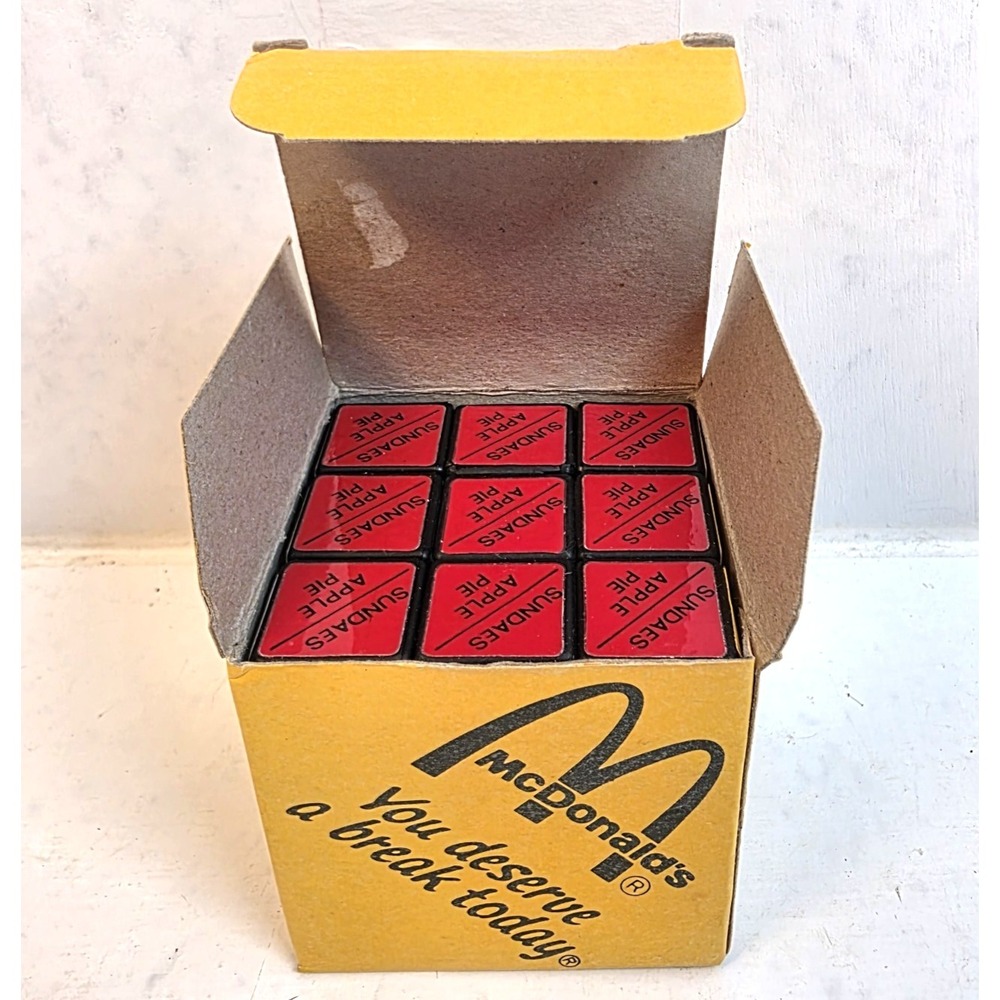 Vintage 1982 McDonald's Menu Puzzle Cube Toy w/ Original Box Mo' Money Retro - Picture 3 of 11